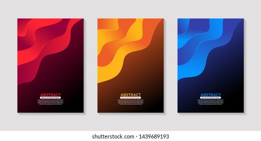Dynamic abstract vector banners with colorful abstract 3D wave backgrounds. Modern vector templates, templates for business presentation designs, leaflets, posters, and invitations. EPS 10 vector