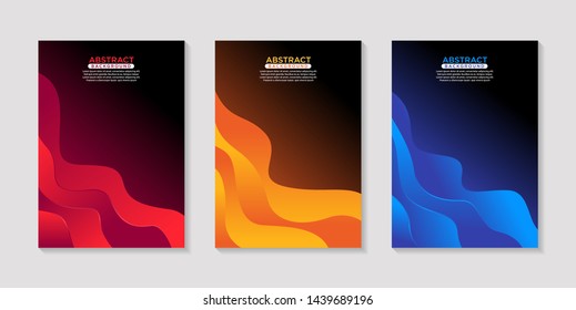 Dynamic abstract vector banners with colorful abstract 3D wave backgrounds. Modern vector templates, templates for business presentation designs, leaflets, posters, and invitations. EPS 10 vector