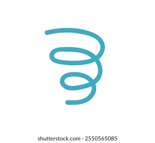 Dynamic abstract vector design representing movement and flow in a spiral pattern
