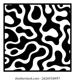 Dynamic abstract vector featuring undulating, high-contrast black and white lines. This modern design creates a sense of movement and depth, ideal for backgrounds or creative projects.