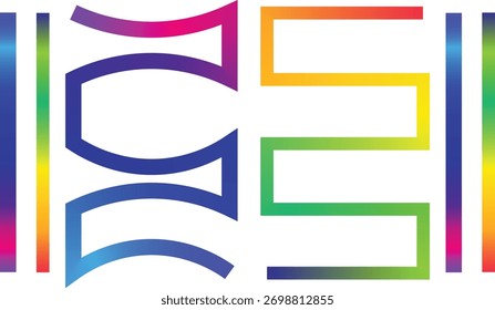 Dynamic abstract vector pattern featuring vibrant rainbow gradient lines. The design is split, showing smooth, organic wave shapes on the left and sharp, geometric zig-zag lines on the right.