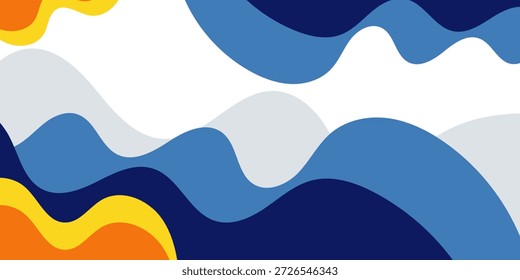 Plano de fundo de onda abstrata dinâmica com design de vetor de fluxo de cores moderno.
Design moderno na moda em ilustração vetorial
