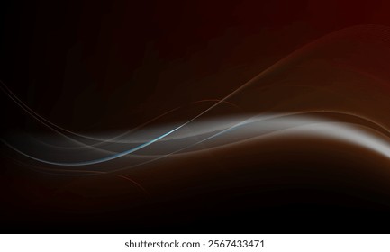 Dynamic abstract wave design with smooth curves and gradients on a dark backdrop