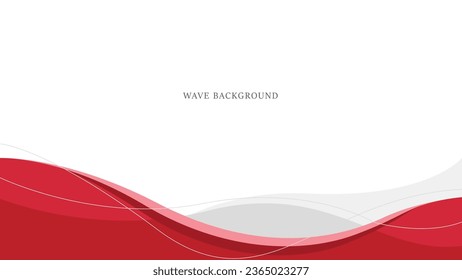 Dynamic abstract wave geometric red shape on white background