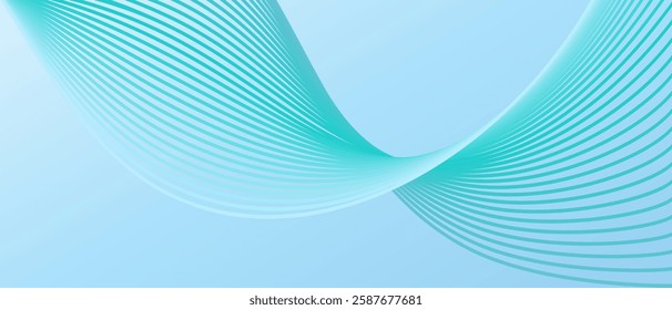 dynamic abstract wave vector illustration featuring smooth, flowing lines against a light blue background