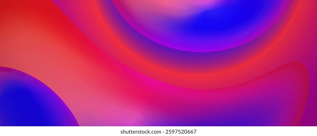 Dynamic Abstract Waves with Fiery Red andCool Blue Background