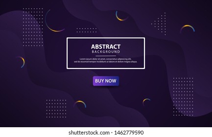 Dynamic abstract wavy background. Modern purple fluid shape with geometric composition. Vector illustration.
