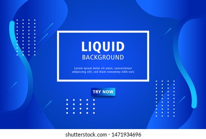 Dynamic abstract wavy background. Modern blue gradient fluid shape with geometric dots composition.