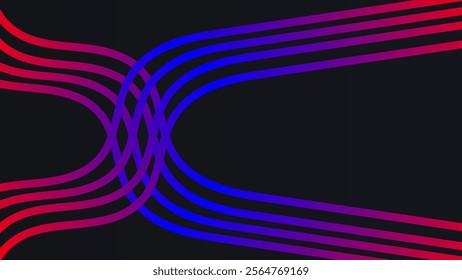 Dynamic Abstract Wavy Gradient Design with Red and Blue Accents