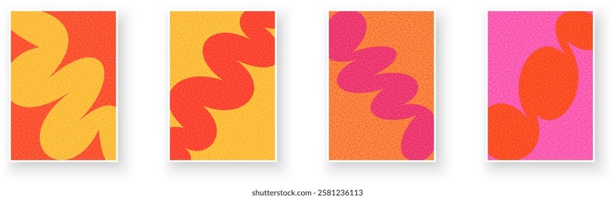 Dynamic abstract wavy patterns with bold color combinations. Eye-catching vector illustration for modern design projects.