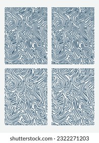 Dynamic Abstract Zebra Lines Black and White Pattern Set