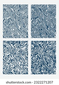 Dynamic Abstract Zebra Lines Black and White Pattern Set