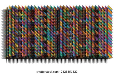 Abstração dinâmica de padrões de cores e estruturas geométricas complexas