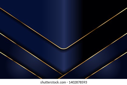 dynamic abtract nayv blue background with gold line. background abstract modern design. eps 10 vector editable files