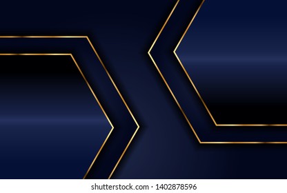 dynamic abtract nayv blue background with gold line. background abstract modern design. eps 10 vector editable files