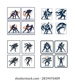 Dynamic action figures fighting in intense battle scenes And, international sports event, multi sport competition, athletics championship, sports tournament, Commonwealth Games