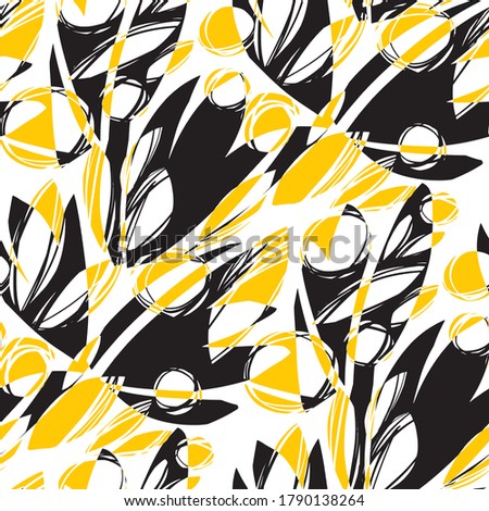 Dynamic active summer vibes seamless pattern for background, wrap, fabric, textile, wrap, surface, web and print design. Abstract geometric natural forms and shapes repeatable rapport. 
