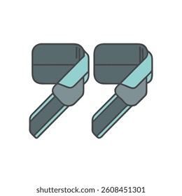 Dynamic Adjustable Powerlifting Straps Icon. Design of Fitness and Gym Icons.