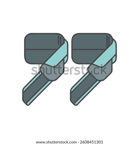 Dynamic Adjustable Powerlifting Straps Icon. Design of Fitness and Gym Icons.
