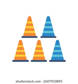 Dynamic Agility Cones Icon for Workouts. Design of Fitness and Gym Icons.