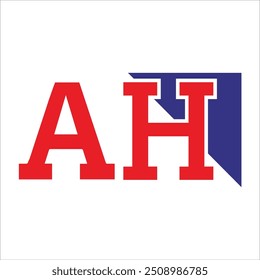 Dynamic "AH" logo featuring a bold red and blue color scheme, symbolizing energy, trust, and professionalism. Ideal for brands seeking a strong, vibrant identity with a modern and impactful visual app