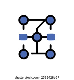 Dynamic algorithm symbol representation for technology and computing.