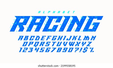 Dynamic alphabet design, speed moving, original characters set. Swatch color control.