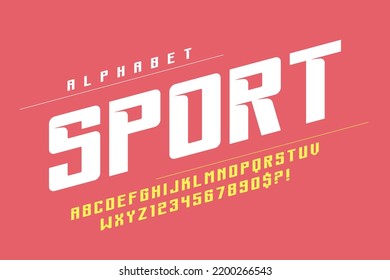 Dynamic alphabet design, speed moving, original characters set. Swatch color control. 15 degree skew