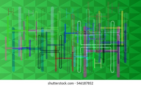 dynamic Alphabet H at vision, effect over artistic draft