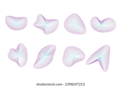 Dynamic amorphous organic shapes, fluid forms set. Vector element for design.
