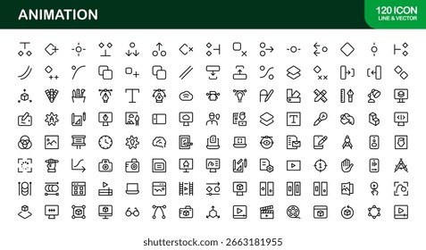 Dynamic Animation Line Icon Collection: Professional Vector Set for Creative Motion Design 