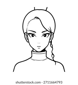 Personagem de Anime Dinâmico na Ilustração de Ação em Preto sobre Branco para Mangá, Arte e Estilos de Design Gráfico