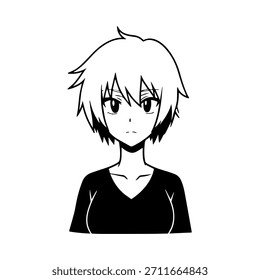 Personaje de anime dinámico en ilustración de acción en negro sobre blanco para manga, arte y estilos de Diseño gráfico