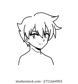 Dynamic Anime Character in Action Illustration in Black on White for Manga, Art, and Graphic Design Styles