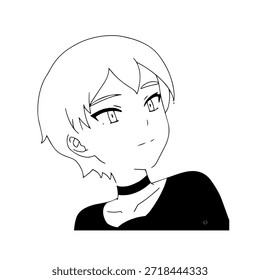 Personagem de Anime Dinâmico na Ilustração de Ação em Preto sobre Branco para Mangá, Arte e Estilos de Design Gráfico