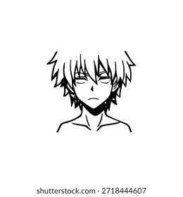 Personagem de Anime Dinâmico na Ilustração de Ação em Preto sobre Branco para Mangá, Arte e Estilos de Design Gráfico