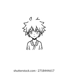 Personagem de Anime Dinâmico na Ilustração de Ação em Preto sobre Branco para Mangá, Arte e Estilos de Design Gráfico