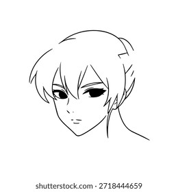 Personaje de anime dinámico en ilustración de acción en negro sobre blanco para manga, arte y estilos de Diseño gráfico