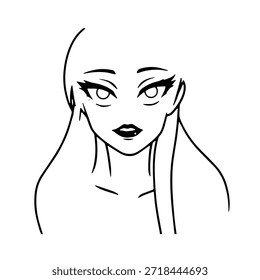 Personaje de anime dinámico en ilustración de acción en negro sobre blanco para manga, arte y estilos de Diseño gráfico