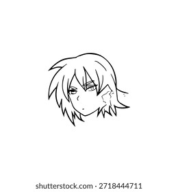 Personagem de Anime Dinâmico na Ilustração de Ação em Preto sobre Branco para Mangá, Arte e Estilos de Design Gráfico