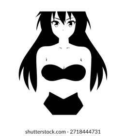 Personagem de Anime Dinâmico na Ilustração de Ação em Preto sobre Branco para Mangá, Arte e Estilos de Design Gráfico