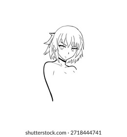 Personagem de Anime Dinâmico na Ilustração de Ação em Preto sobre Branco para Mangá, Arte e Estilos de Design Gráfico