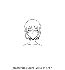 Dynamic Anime Character in Action Illustration in Black on White for Manga, Art, and Graphic Design Styles