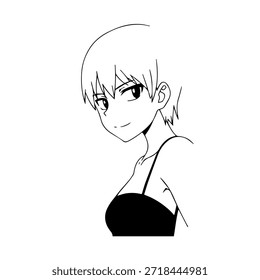 Personagem de Anime Dinâmico na Ilustração de Ação em Preto sobre Branco para Mangá, Arte e Estilos de Design Gráfico