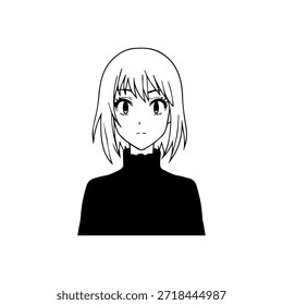 Personagem de Anime Dinâmico na Ilustração de Ação em Preto sobre Branco para Mangá, Arte e Estilos de Design Gráfico