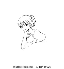 Personagem de Anime Dinâmico na Ilustração de Ação em Preto sobre Branco para Mangá, Arte e Estilos de Design Gráfico