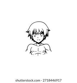 Personagem de Anime Dinâmico na Ilustração de Ação em Preto sobre Branco para Mangá, Arte e Estilos de Design Gráfico