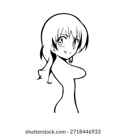 Personagem de Anime Dinâmico na Ilustração de Ação em Preto sobre Branco para Mangá, Arte e Estilos de Design Gráfico