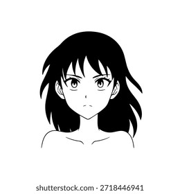 Personagem de Anime Dinâmico na Ilustração de Ação em Preto sobre Branco para Mangá, Arte e Estilos de Design Gráfico