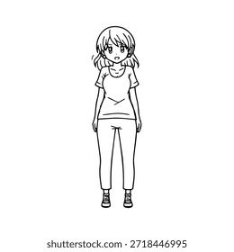 Personagem de Anime Dinâmico na Ilustração de Ação em Preto sobre Branco para Mangá, Arte e Estilos de Design Gráfico